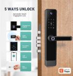 All-in-One Smart Door Lock – Tuya App Control, Fingerprint, RFID, Video Intercom Access - Image 3