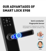 All-in-One Smart Door Lock – Tuya App Control, Fingerprint, RFID, Video Intercom Access - Image 4