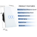 Bingoelec 10A Glass Touch WiFi Switch – EU/UK Smart Wall Light Switch with Tuya App - Image 3